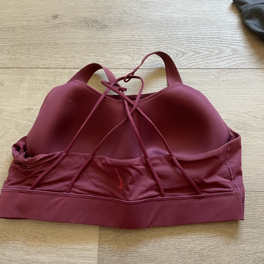 Maroon Nike spots bra